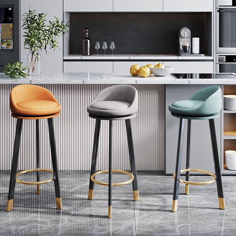 Contemporary Home Swivel Stool Matte Finish Upholstered Bar Stools