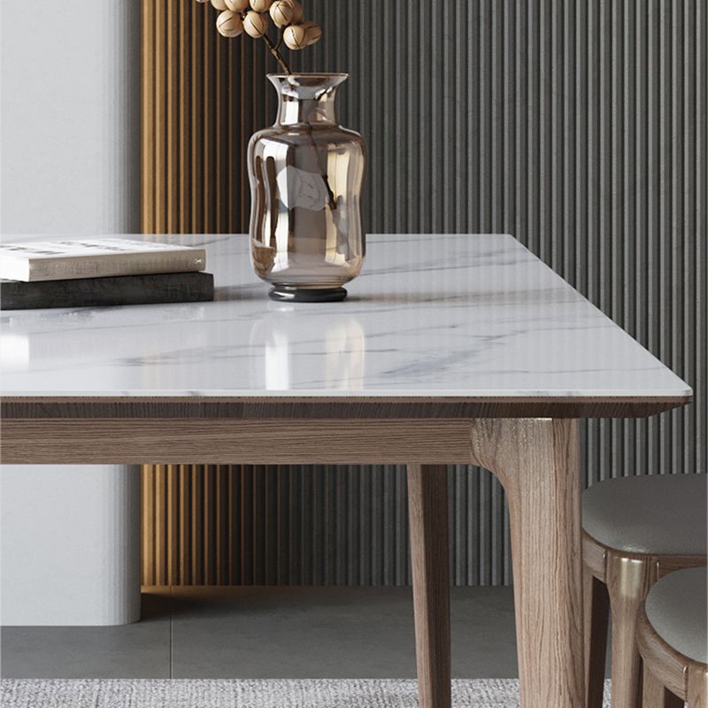 Medieval Modern Sintered Stone Table for Restaurant Rectangle Table with 4 Wood Legs Clearhalo 'Dining Tables & Seating' 'Dining Tables' 'dining_table' 'furn' 'furn_dining_table' 'Furniture' 'Kitchen & Dining Furniture' 1200x1200_209e32f4-4769-43a1-9f9d-bef7cf1d72f9