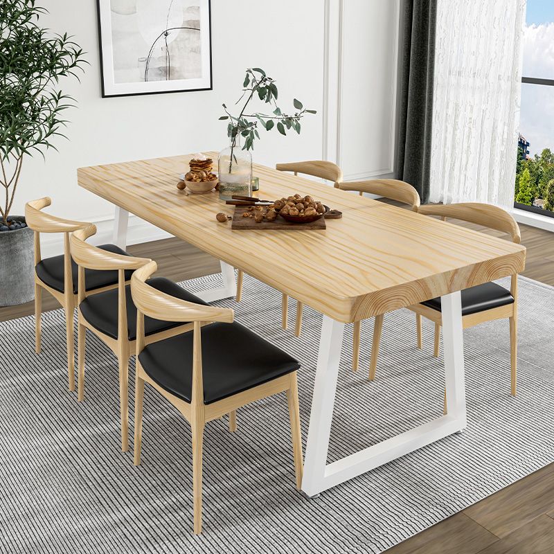 1/5/7 Pcs Metal Contemporary Dining Set with Rectangle Table and Wooden Chairs Dinette Set Clearhalo 'Dining Room Sets' 'Dining Tables & Seating' 'dining_room_set' 'furn' 'furn_dining_room_set' 'Furniture' 'furniture_dining_room_set' 'Kitchen & Dining Furniture' 'kitchen&dining_furn' 'kitchen' 1200x1200_20a0b4ae-67f4-4597-9907-c98c913eb34c