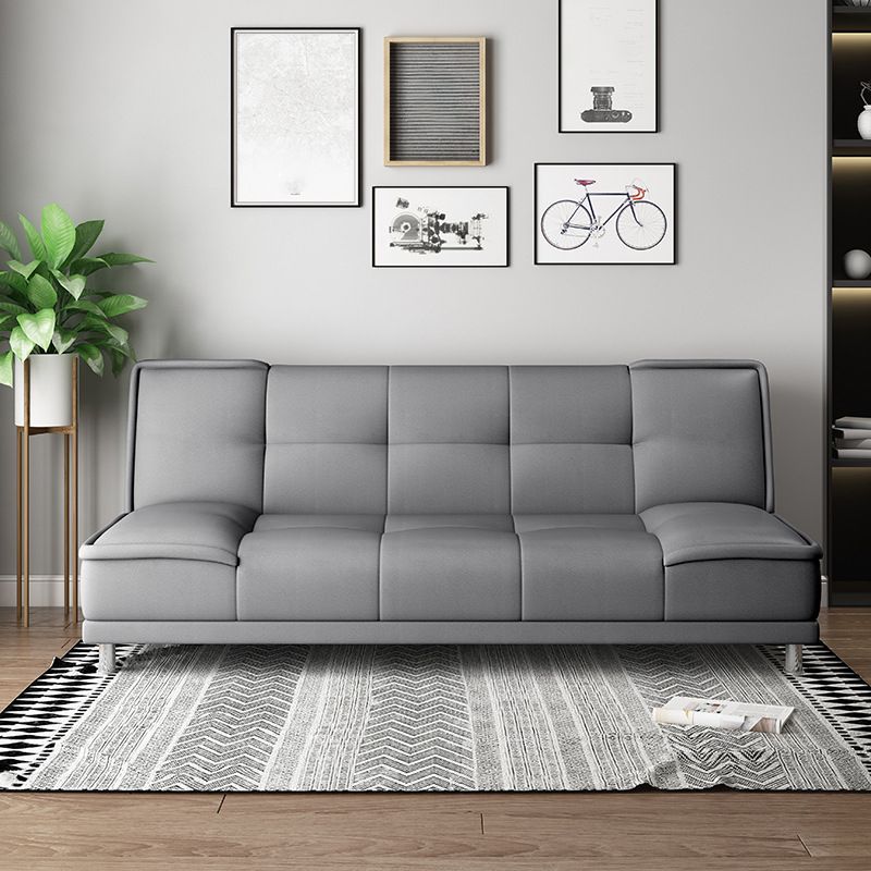 Modern Armless Convertible Chair Single Sleeper Sofa with Biscuit Back Clearhalo 'furn' 'furn_sofas' 'Furniture' 'furniture_sofas' 'kitchen' 'kitchen_sofas' 'Living Room Furniture' 'Sofa' 'sofas' 1200x1200_20a1255a-ef11-4460-aa73-ccf432508ee4