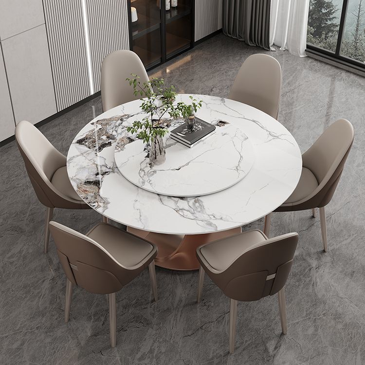 Mesa de comedor de pedestal de la base de rosas