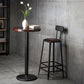 Square Bar and Counter Stool Industrial Coffee Shop Footrest Counter Stool in Black