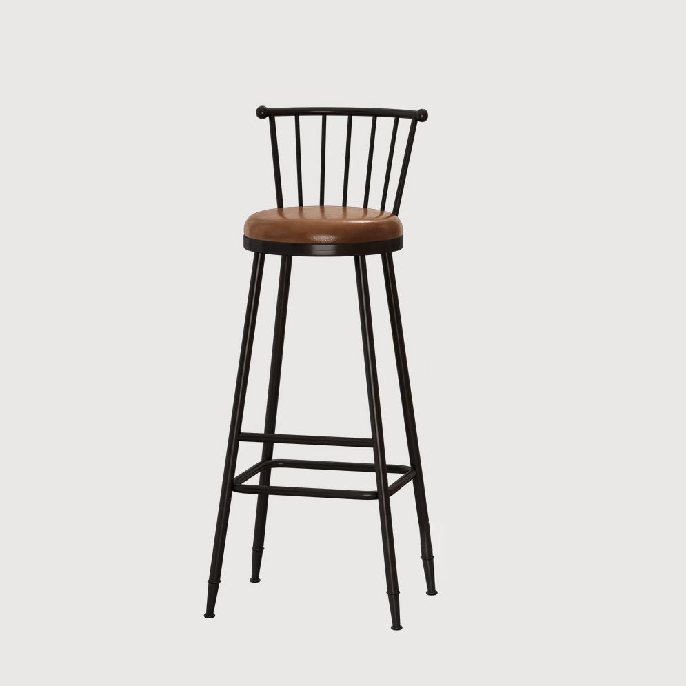 Leather Matte Finish Bristol Stool Low Back Footrest Barstool Clearhalo 'Bar Furniture' 'Bar Stools' 'bar_stools' 'furn' 'furn_bar_stools' 'Furniture' 'furniture_bar_stools' 'Kitchen & Dining Furniture' 1200x1200_20a4ab5c-9ce4-4958-b82c-96511c8e9fd4