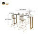 Glam Marble Bar Wine Table with Rectangle Table Top Sled Table - 41.3" H, Only Table Clearhalo 'Bar Furniture' 'Bar Tables' 'bar_tables' 'furn' 'furn_bar_tables' 'Furniture' 'furniture_bar_tables' 'Kitchen & Dining Furniture' 1200x1200_20a505f6-d986-439b-a4e4-33ef2aba7ae8