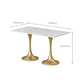 Golden Base Dining Table Medieval Modern Style Stone Table for Indoor