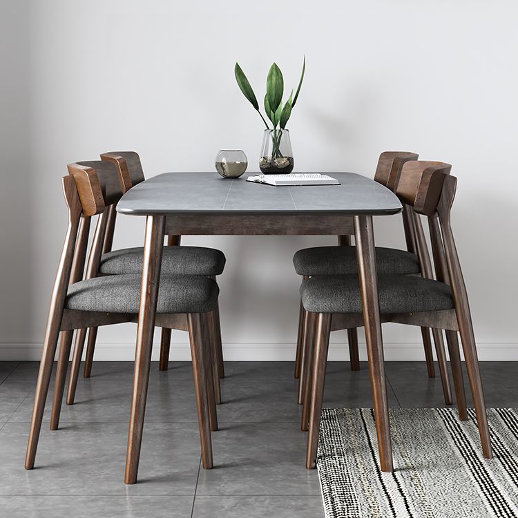 Medieval Modern Rectangle Table Sintered Stone Top Table with Wooden Base and 4 Legs Clearhalo ' dining_table' 'Dining Tables & Seating' 'Dining Tables' 'furn' 'furn_dining_table' 'Furniture' 'furniture_dining_table' 'Kitchen & Dining Furniture' 'kitchen&dining_furn' 'kitchen' 'kitchen_dining_table' 1200x1200_20a6c661-8657-47e3-8a69-f4c55264e7b7