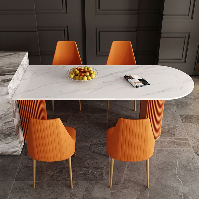 Metal Contemporary Free Form Dining Table Sintered Stone Table for Dining Room and Kitchen Clearhalo ' dining_table' 'Dining Tables & Seating' 'Dining Tables' 'furn' 'furn_dining_table' 'Furniture' 'furniture_dining_table' 'Kitchen & Dining Furniture' 'kitchen&dining_furn' 'kitchen' 'kitchen_dining_table' 1200x1200_20a6d332-8500-4688-93e5-bfdb18f04274