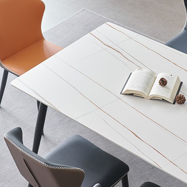 Metal Industrial Rectangle Dining Table Sintered Stone Table with Black Legs Clearhalo ' dining_table' 'Dining Tables & Seating' 'Dining Tables' 'furn' 'furn_dining_table' 'Furniture' 'furniture_dining_table' 'Kitchen & Dining Furniture' 'kitchen&dining_furn' 'kitchen' 'kitchen_dining_table' 1200x1200_20a70117-00c3-48d3-bd4a-1f558674685b