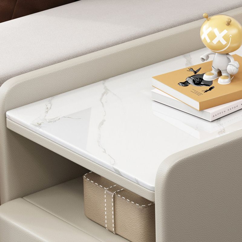 グラムアクセントテーブルナイトスタンドストーンナイトスタンド2つの引き出しが付いています