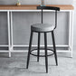 Modern Matte Finish Velvet Counter Stool Low Back Home Barstool