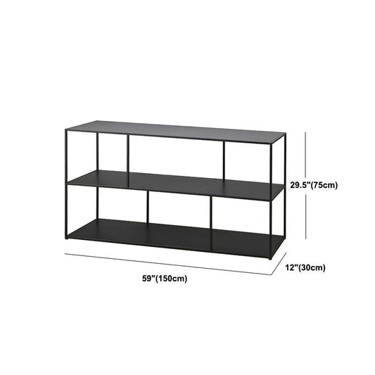 Contemporary Metal Shelf Bookcase Black Etagere Book Shelf for Study Room Clearhalo 'Bookcases' 'furn' 'furn_bookcases' 'Furniture' 'Office Furniture' 1200x1200_20ab89aa-d292-44f3-862a-ae704bdb9c24