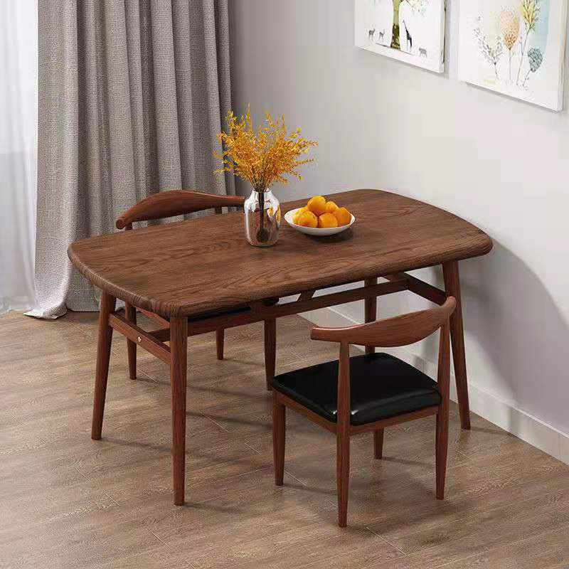 Rectangular Solid Wood Dining Table Modern Furniture with 4 Legs in Matte Finish Clearhalo 'Dining Tables & Seating' 'Dining Tables' 'dining_table' 'furn' 'furn_dining_table' 'Furniture' 'Kitchen & Dining Furniture' 1200x1200_20ac878b-98c8-436c-8e3c-52a07c209cda