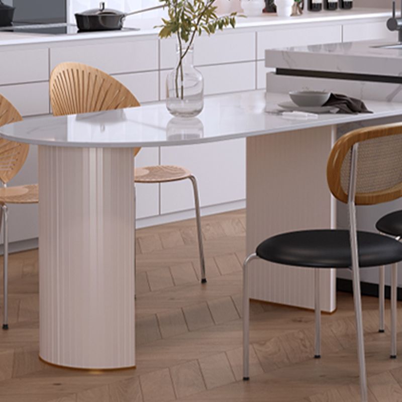 Sintered Stone Dining Table Luxury Double Pedestal Table for Dining Room Clearhalo ' dining_table' 'Dining Tables & Seating' 'Dining Tables' 'furn' 'furn_dining_table' 'Furniture' 'furniture_dining_table' 'Kitchen & Dining Furniture' 'kitchen&dining_furn' 'kitchen' 'kitchen_dining_table' 1200x1200_20adac69-ea43-4fc6-b4d9-2f837d5a7d75