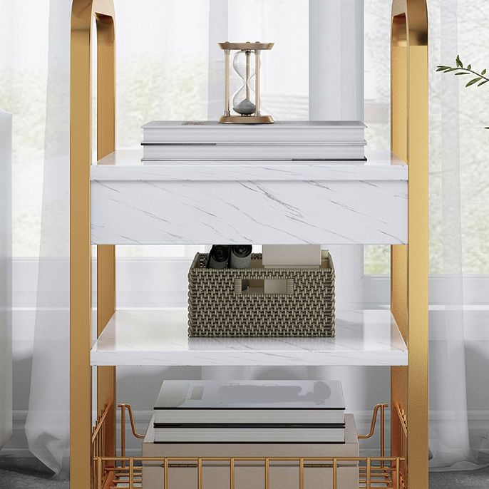 Table de nuit moderne avec table de nuit en métal de 12 "de largeur avec panier