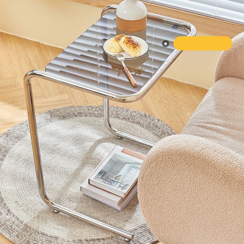 Tavolo laterale in metallo modernistico C vetro Topta laterale superiore per soggiorno