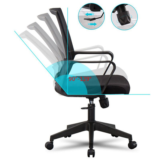 Sedia da scrivania a mesh con armi fisse sedia da ufficio ergonomico contemporaneo