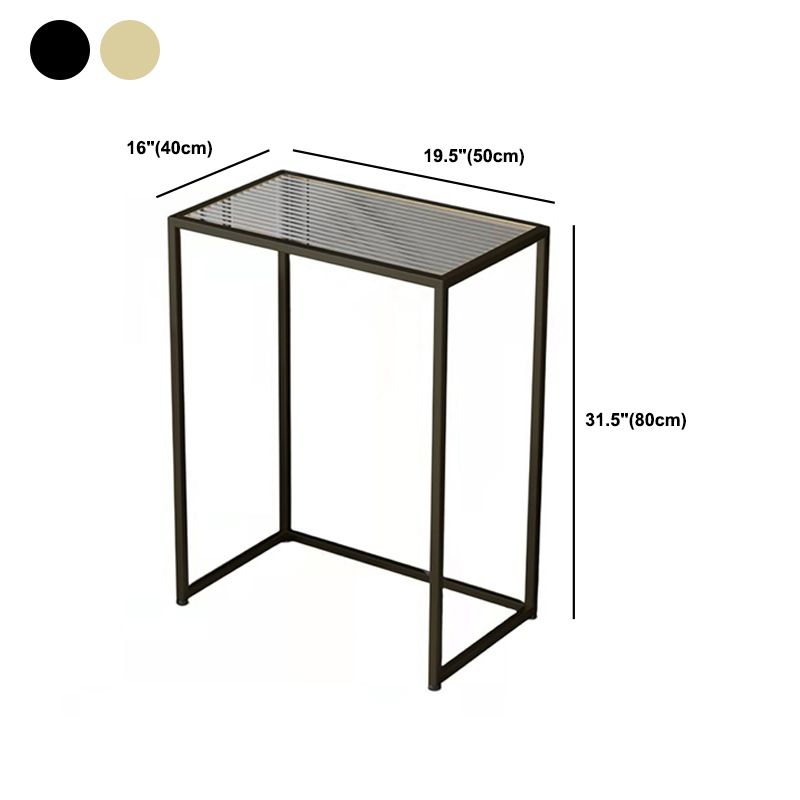 31.5" Tall Rectangular Clear Glass End Table Modern Frame Side Table