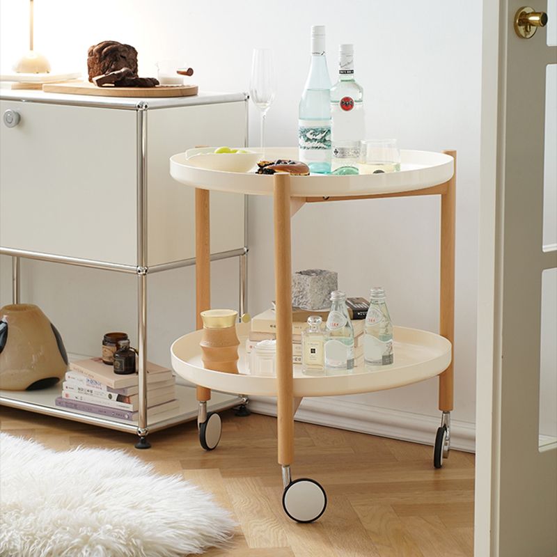 Dia 22.2" Round Side Table Modern Tray Top End Table with Casters Clearhalo 'Coffee & Accent Tables' 'End & Side Tables' 'end_side_tables' 'furn' 'furn_end_side_tables' 'Furniture' 'Living Room Furniture' 1200x1200_20b0c879-e547-4755-b7ae-9d90e014aebb