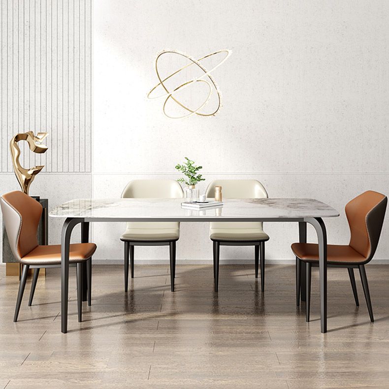 Rechthoek eettafel industriële eettafel met zwart frame