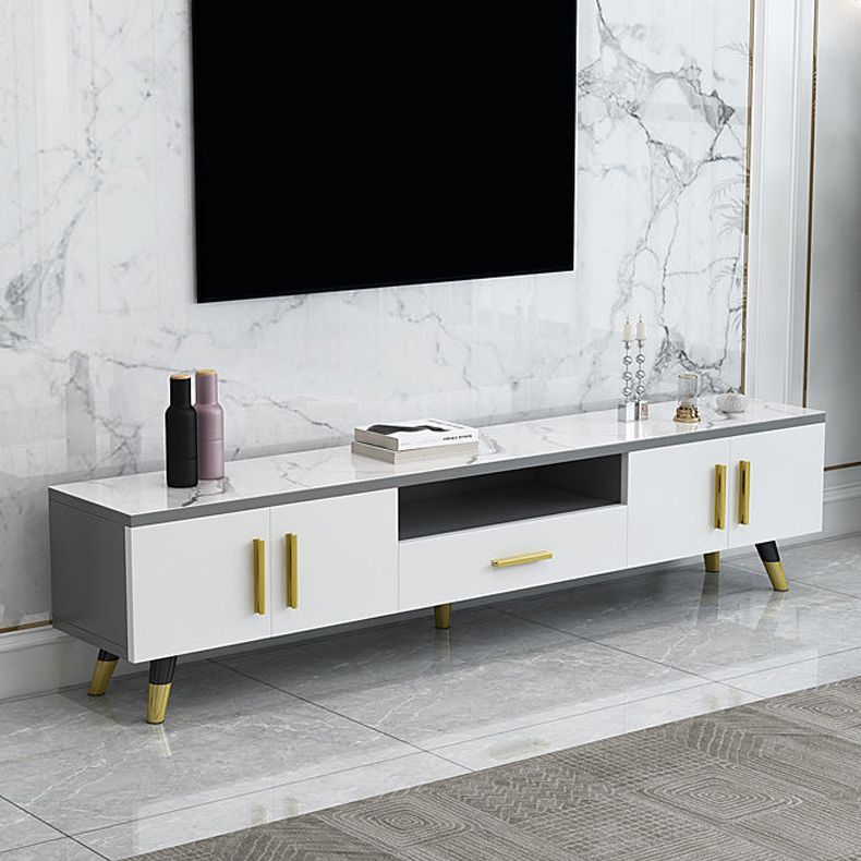 14" W Modern TV Media Stand Open Shelving TV Media Console with Drawers Clearhalo 'furn' 'furn_tv_stands_entertainment_centers' 'Furniture' 'Living Room Furniture' 'TV Stands & Entertainment Centers' 'TV Stands & Media Storage Furniture' 'tv_stands_entertainment_centers' 1200x1200_20b4306b-3b6f-477c-ada5-761680e21e15