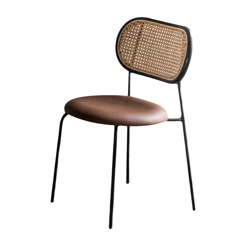 Open Back Side Chair Industrial Armless PU Leather Dining Chairs Clearhalo 'Dining Chairs' 'Dining Tables & Seating' 'dining_chair' 'furn' 'furn_dining_chair' 'Furniture' 'Kitchen & Dining Furniture' 1200x1200_20b44109-3e8f-491a-8080-f1f234ca2f22