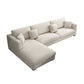 Linen Blend Square Arm Sofa and Sectional with Slipcovered for Living Room