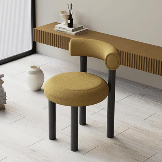 Contemporary Linen Dining Chair Open Back Dining Side Furniture in Matte Finish Clearhalo 'Dining Chairs' 'Dining Tables & Seating' 'dining_chair' 'furn' 'furn_dining_chair' 'Furniture' 'Kitchen & Dining Furniture' 1200x1200_20b84843-b360-45fd-9de3-d9d5629640e9