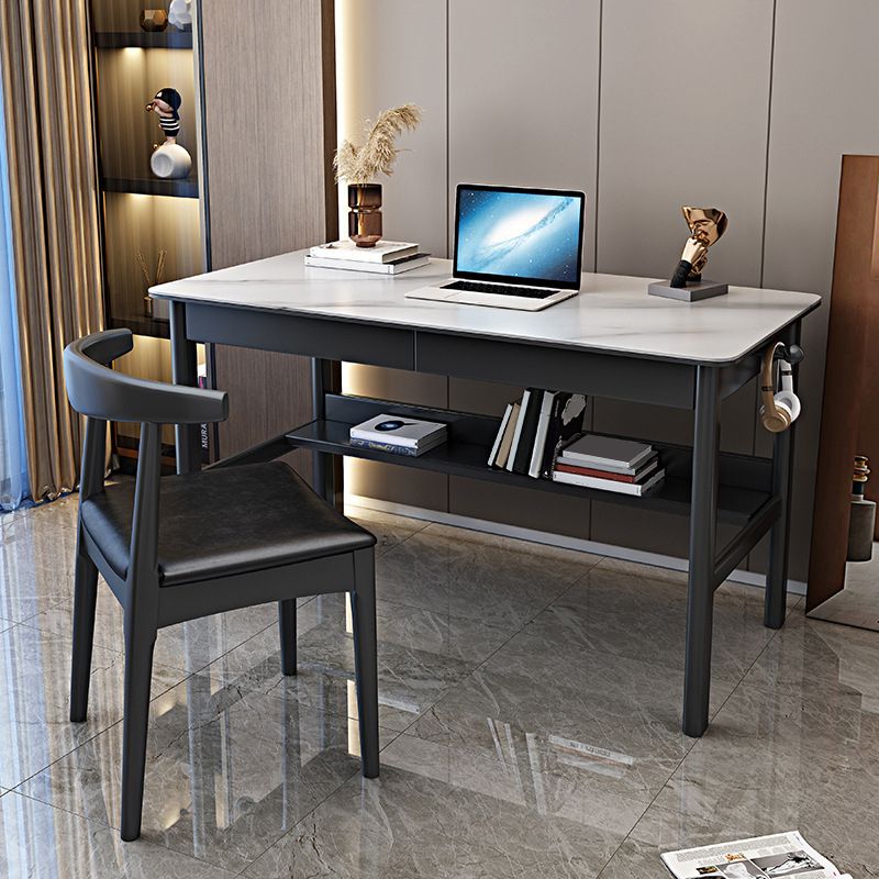 Contemporary Solid Wood Office Desk Antique Finish Computer Desk Clearhalo 'furn' 'furn_office_desk' 'Furniture' 'Office Desks' 'Office Furniture' 'office_desk' 1200x1200_20b8556d-9442-483f-8edd-9da6ec2ab54c