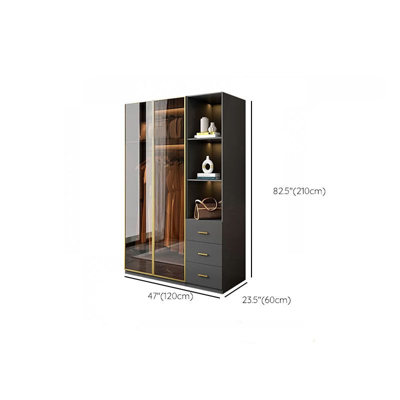 Modern Glass Wardrobe Wardrobe Armoire Wardrobe Cabinet for Home