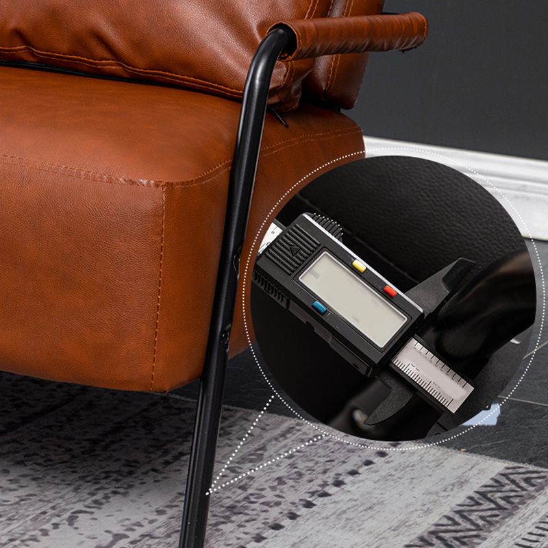 25.59" Wide Faux Leather Metal Frame Sofa 3 Seater Sofa for Living Room Clearhalo 'furn' 'furn_sofas' 'Furniture' 'Living Room Furniture' 'Sofa' 'sofas' 1200x1200_20babdf4-2fe6-4ba3-8577-db3b4c8f2734