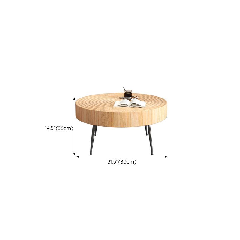 Contemporary Cocktail Table Round Solid Wood Coffee Cocktail Table Clearhalo 'Coffee & Accent Tables' 'Coffee Tables' 'coffee_tables' 'furn' 'furn_coffee_tables' 'Furniture' 'Living Room Furniture' 1200x1200_20bb8512-e27a-4032-a520-e1fdf073478b