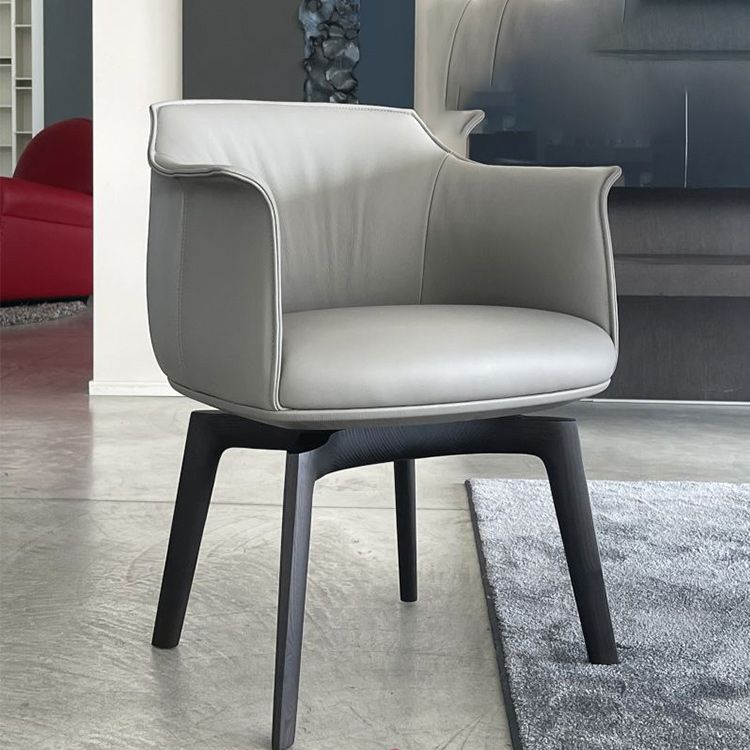 Modern Leather Armrest Fixed Backrest Black Base Upholstered Armed Chair Clearhalo 'Accent Chairs' 'accent_chairs' 'Chairs & Seating' 'furn' 'furn_accent_chairs' 'Furniture' 'Living Room Furniture' 1200x1200_20c0d832-0545-433c-a574-84d4ecbd2207