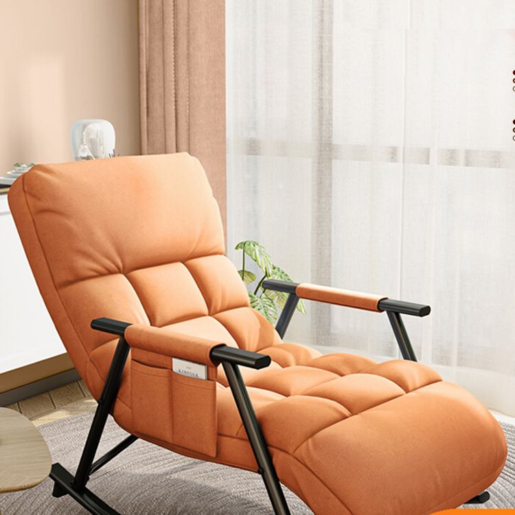 Contemporary Black Metal Base Recliner Chair with Side Pockets Clearhalo 'Chairs & Seating' 'furn' 'furn_recliners' 'Furniture' 'Living Room Furniture' 'Recliners' 1200x1200_20c23068-a08f-4d22-9d38-c45afd23d234