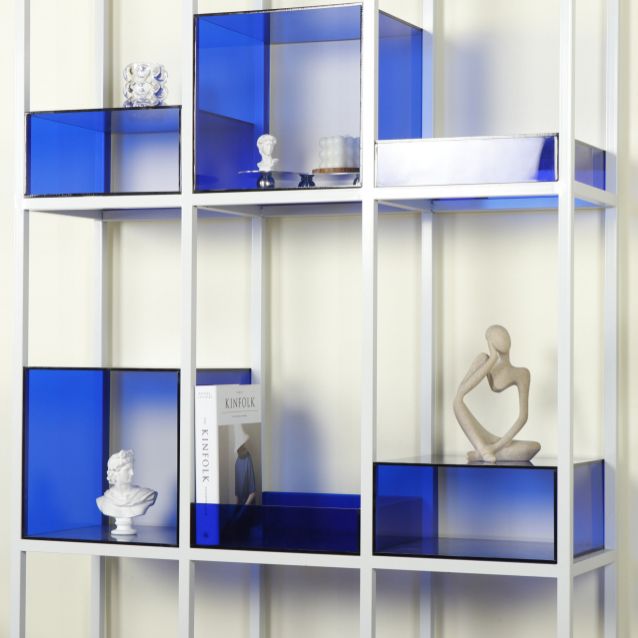 Scandinavian Open Etagere Bookshelf with Iron Frame Acrylic Bookcase Clearhalo 'Bookcases' 'furn' 'furn_bookcases' 'Furniture' 'furniture_bookcases' 'Office Furniture' 1200x1200_20c253b1-2daf-4662-8819-968c08b29e69