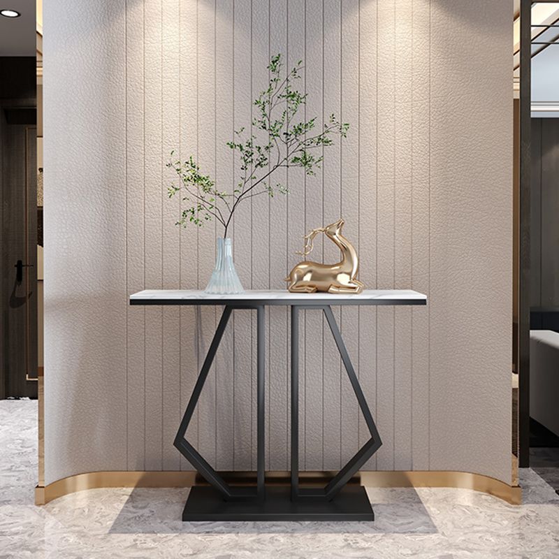 Glam Console Accent Table 11.81" W Sofa Console Table in Marble