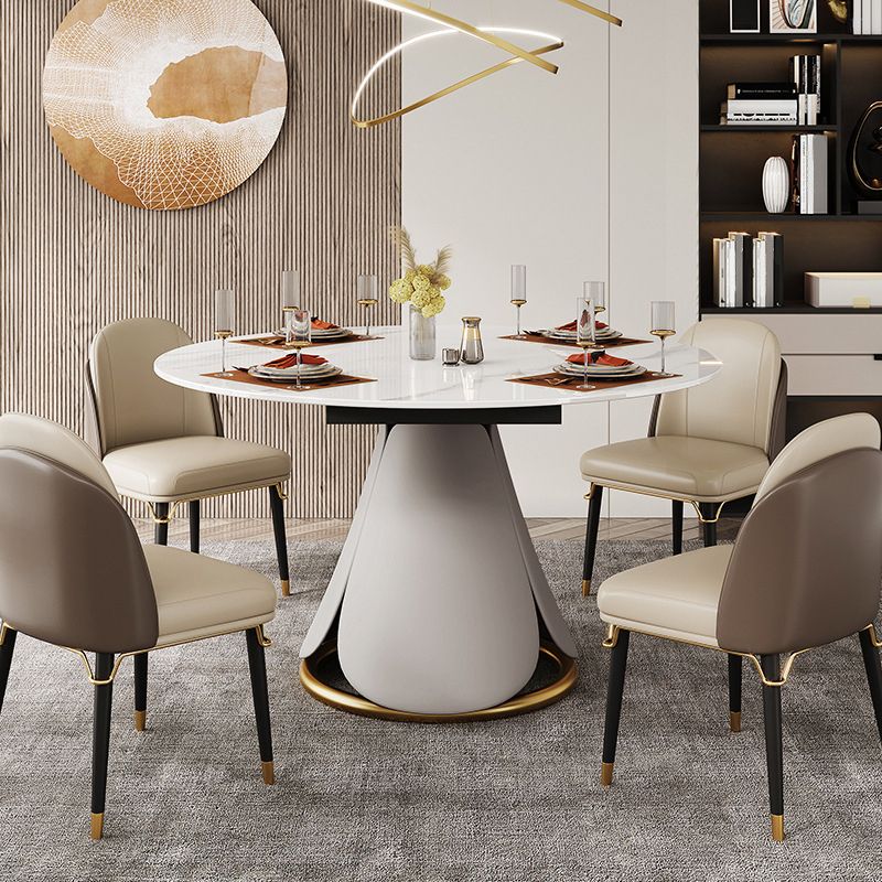 Modern Style Dining Round Table Dining Stone Table for Kitchen Clearhalo 'Dining Tables & Seating' 'Dining Tables' 'dining_table' 'furn' 'furn_dining_table' 'Furniture' 'Kitchen & Dining Furniture' 1200x1200_20c3ba06-68fa-49cd-9f28-0cd749b6980a