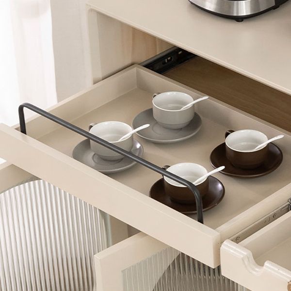 Moderno legno 39 "h sideboard buffet sala da pranzo buffet server con porte di vetro