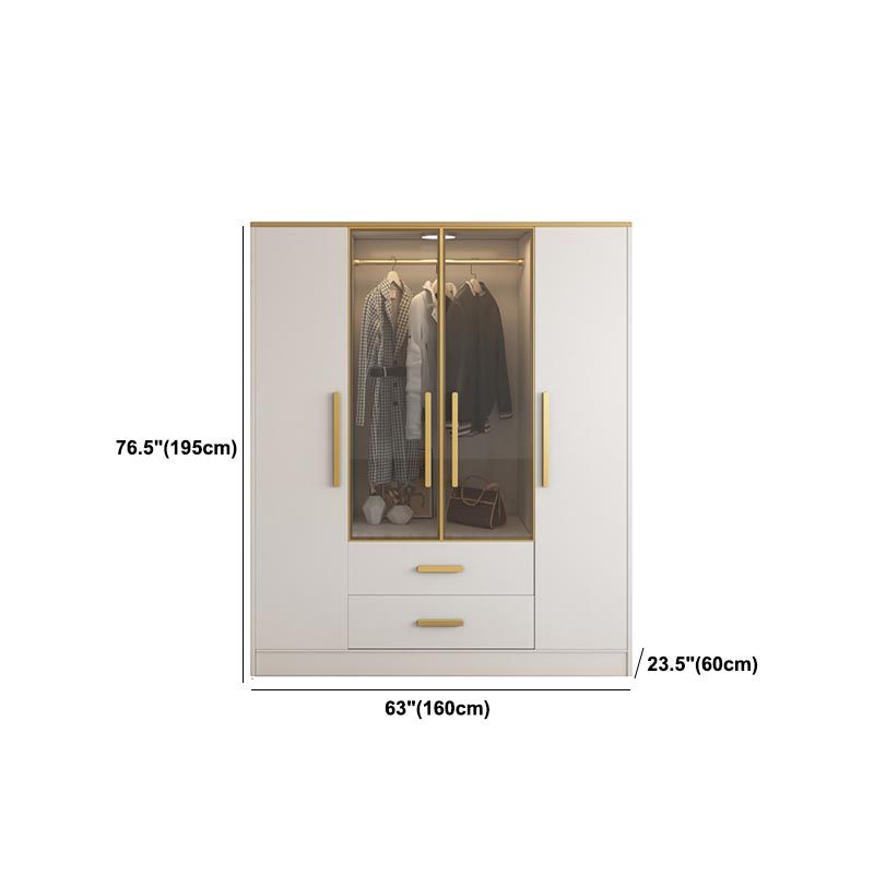 Tie à tissu en bois de garde-robe de style contemporain inclus le placard de garde-robe pour chambre à coucher