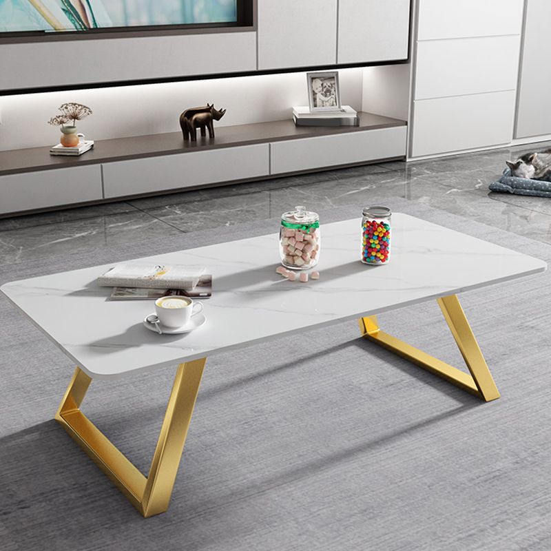 Tavolino da caffè in ardesia rettangolare glam da cocktail da slitta 17,7 "