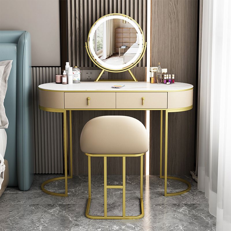 Glam 29.52 " H Slate Top Vanity Stool with Drawers Dressing Table Clearhalo 'Bedroom Furniture' 'furn' 'furn_makeup_vanities' 'Furniture' 'Makeup Vanities' 'makeup_vanities' 1200x1200_20c8ed29-6b63-4f30-970c-e703834e50e2