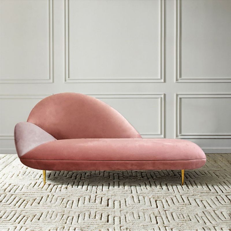 Contemporary Velvet Chaise Lounge Couch One Armed Lounge Chair