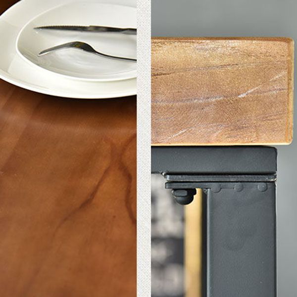 Dark Brown Solid Wood Dining Table Set 1/2/5 Pcs Industrial Dinette Set for Home