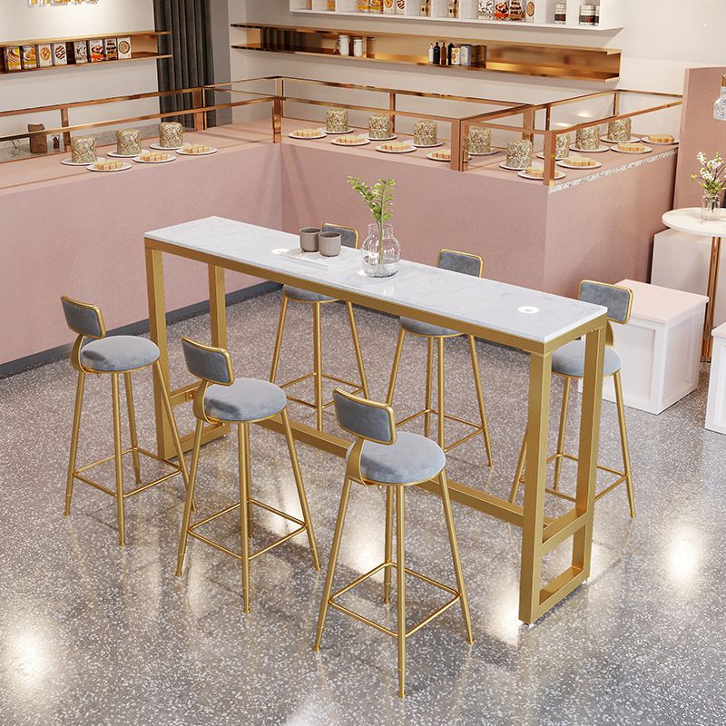 Rectangle Bar Table and Stools 1/4/7 Pieces Sintered Stone Bar Table with Low Back Stools Clearhalo 'Bar Furniture' 'furn' 'furn_home_bar_bar_sets' 'Furniture' 'Home Bars & Bar Sets' 'home_bar_bar_sets' 'Kitchen & Dining Furniture' 1200x1200_20cb35d5-aa9f-4b8f-ae0a-245766537cae