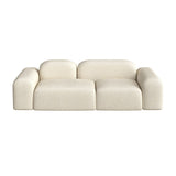 Contemporary Fabric Settee Square Tight Back Arm Sofa Standard Sofa