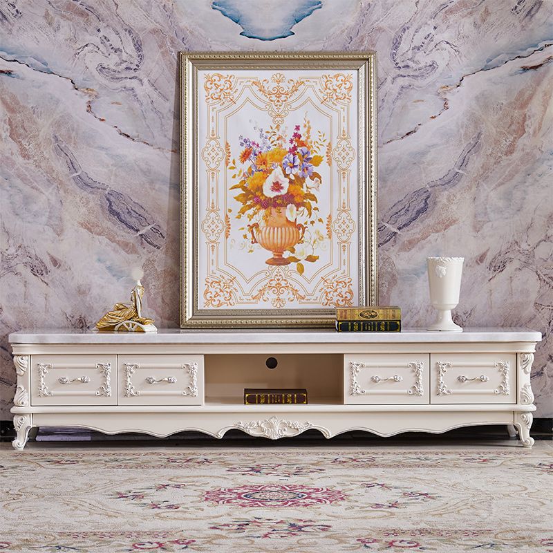 ソリッドウッドメディアコンソールテレビスタンドグラムホワイトテレビメディアコンソール