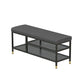 Modern Entryway Bench Cushioned Metal Seating Bench with Shelves , 12.5" Width Clearhalo 'Benches' 'Chairs & Seating' 'furn' 'furn_benches' 'Furniture' 'Living Room Furniture' 1200x1200_20cc88ab-cfe8-41b1-9c49-1ad405239a14