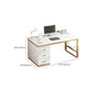 Contemporary Computer Desk Cabinet Rectangular Office Desk with Drawers