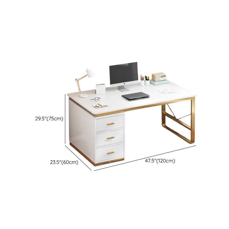 Contemporary Computer Desk Cabinet Rectangular Office Desk with Drawers