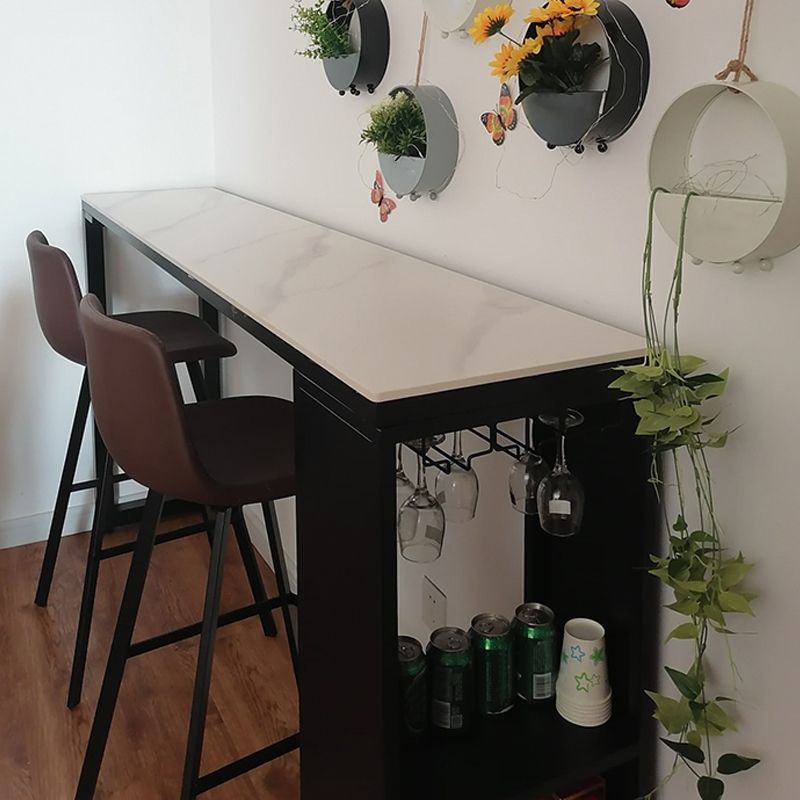 Indoor 1/2/3 Pieces Pub Dining Set Industrial Table and Stool Set with Storage Clearhalo 'Bar Furniture' 'furn' 'furn_home_bar_bar_sets' 'Furniture' 'Home Bars & Bar Sets' 'home_bar_bar_sets' 'Kitchen & Dining Furniture' 1200x1200_20cc8e24-23a0-49f6-8eb9-abc9cd6e5a7a