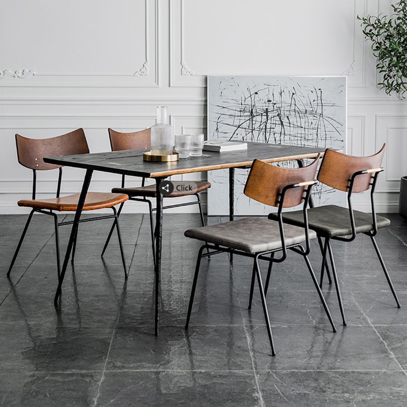 Contemporary Style Dining Chairs Armless Open Back Chair with Metal Legs Clearhalo ' kitchen&dining_furn' 'Dining Chairs' 'Dining Tables & Seating' 'dining_chair' 'furn' 'furn_dining_chair' 'Furniture' 'furniture_dining_chair' 'Kitchen & Dining Furniture' 'kitchen' 1200x1200_20ce5851-9c0a-463a-88fe-5b04b7a42001